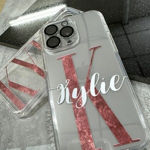 Personalisierte iPhone Hülle: Benutzerdefinierte Monogramm klare Gelabdeckung