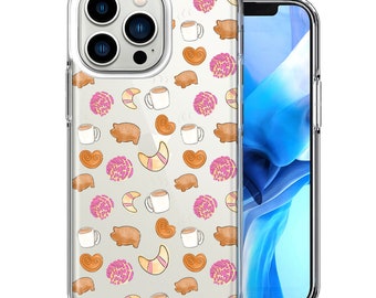 For Apple iPhone 13 Pro Mexican Pan Dulce Cafecito Coffee Concha Polka Dots Double Layer Phone Case Cover