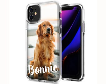 Personalisierte benutzerdefinierte Hund iPhone Fall für Apple iPhone 14 Pro Max / 13 Pro / 12 Pro / 11 Pro max / XS Max / XR / 8 Plus -Fügen Sie das Foto Ihres Haustieres hinzu