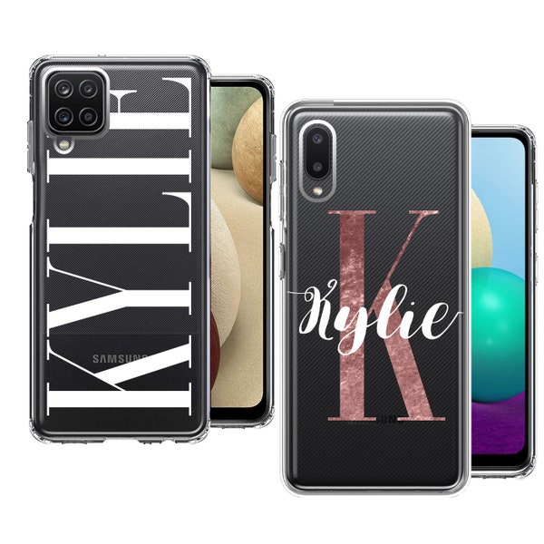 Personalized Phone Case For Samsung Galaxy A01/ A02S/ A11/ A12/ A13/ A20/ A21/ A31 A32/ A51/ A52/ A71 / A72 - Custom Name Initial Text Case