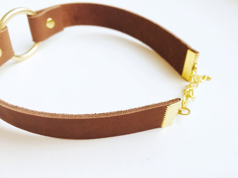 Leather Necklace Leather O-ring choker Charm choker