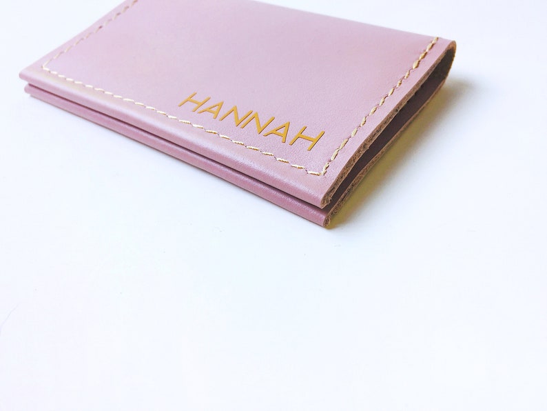 Personalized Leather Card Case Leather Card Holder Leather Mini Wallet Leather Wallet Woman