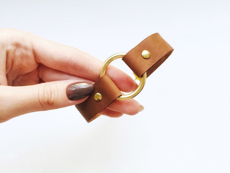 Leather Necklace Leather O-ring choker Charm choker