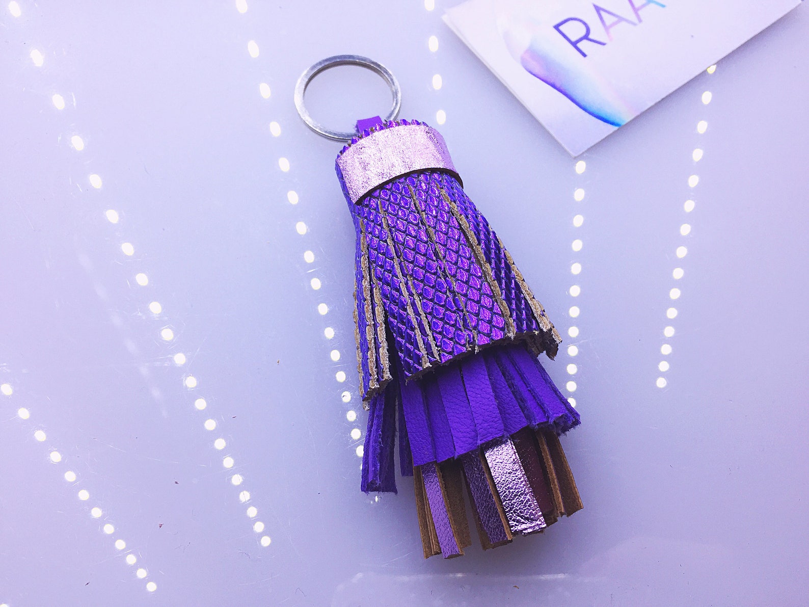 Leather Tassel. Leather Keychain. Key Fob. Raavi Etsy