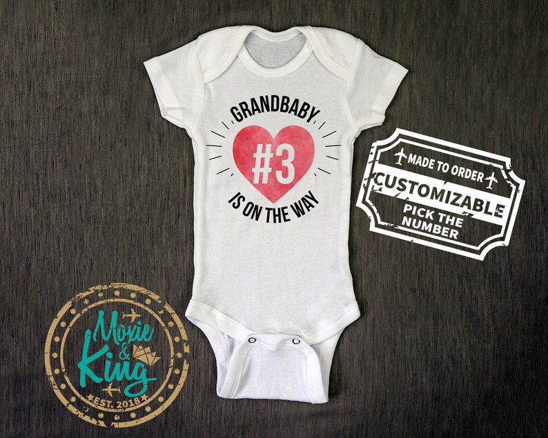 Pregnancy Announcement Grandparents bodysuit baby number bodysuit Personalized Pregnancy Baby Shower Gift Unisex bodysuit