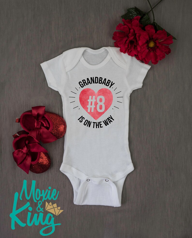 Pregnancy Announcement Grandparents bodysuit baby number bodysuit Personalized Pregnancy Baby Shower Gift Unisex bodysuit