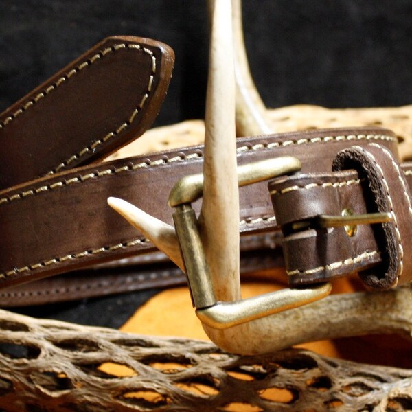 Mens Double Layer Leather Belts Etsy