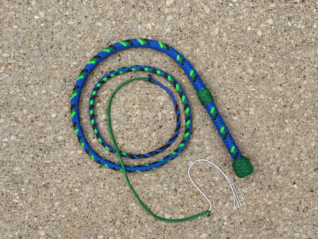 Rood en zwart mini pocket lederen bullwhip 3 voet/91 cm lengte