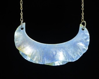 Rueger Ruffle Fine Silver Blue Enameled Pendant