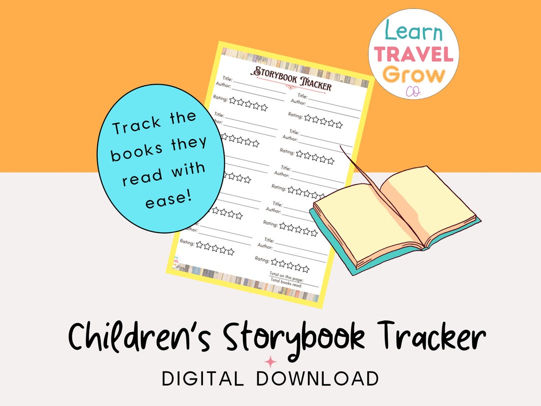 Child's Storybook Tracker: Reading Log for Kids (digital Download) - Etsy
