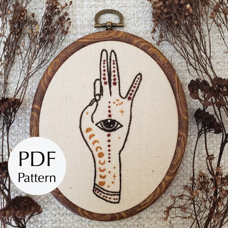 Evil eye hand embroidery pattern pdf pattern beginner  etsy Evil eye hand embroidery pattern pdf pattern beginner  etsy