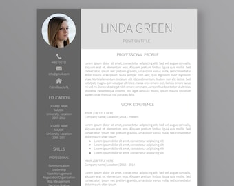 Resume Template | Modern Resume Template With Photo | Professional Resume Template | 3 Page Resume | CV Template | Instant Download Resume