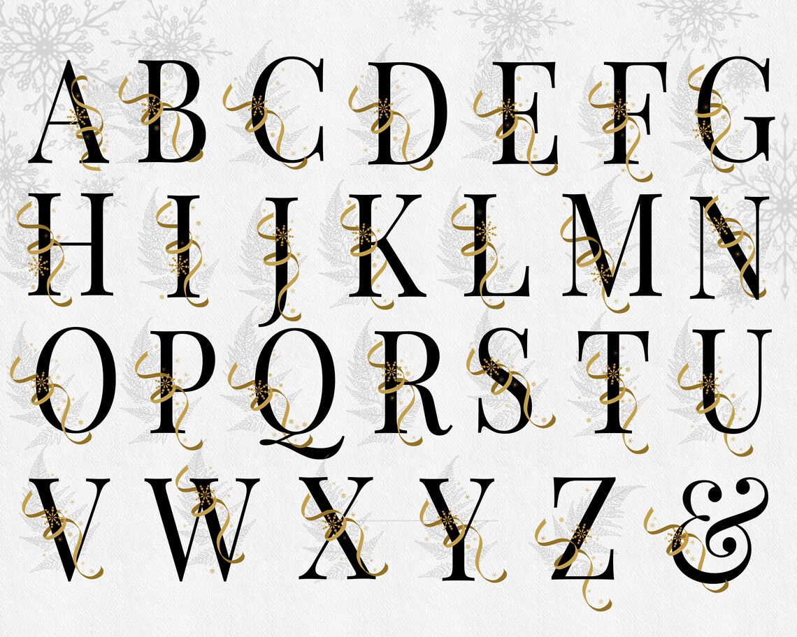 Holiday Snowflake Alphabet Letters, Winter Snowflake Alphabet Letters