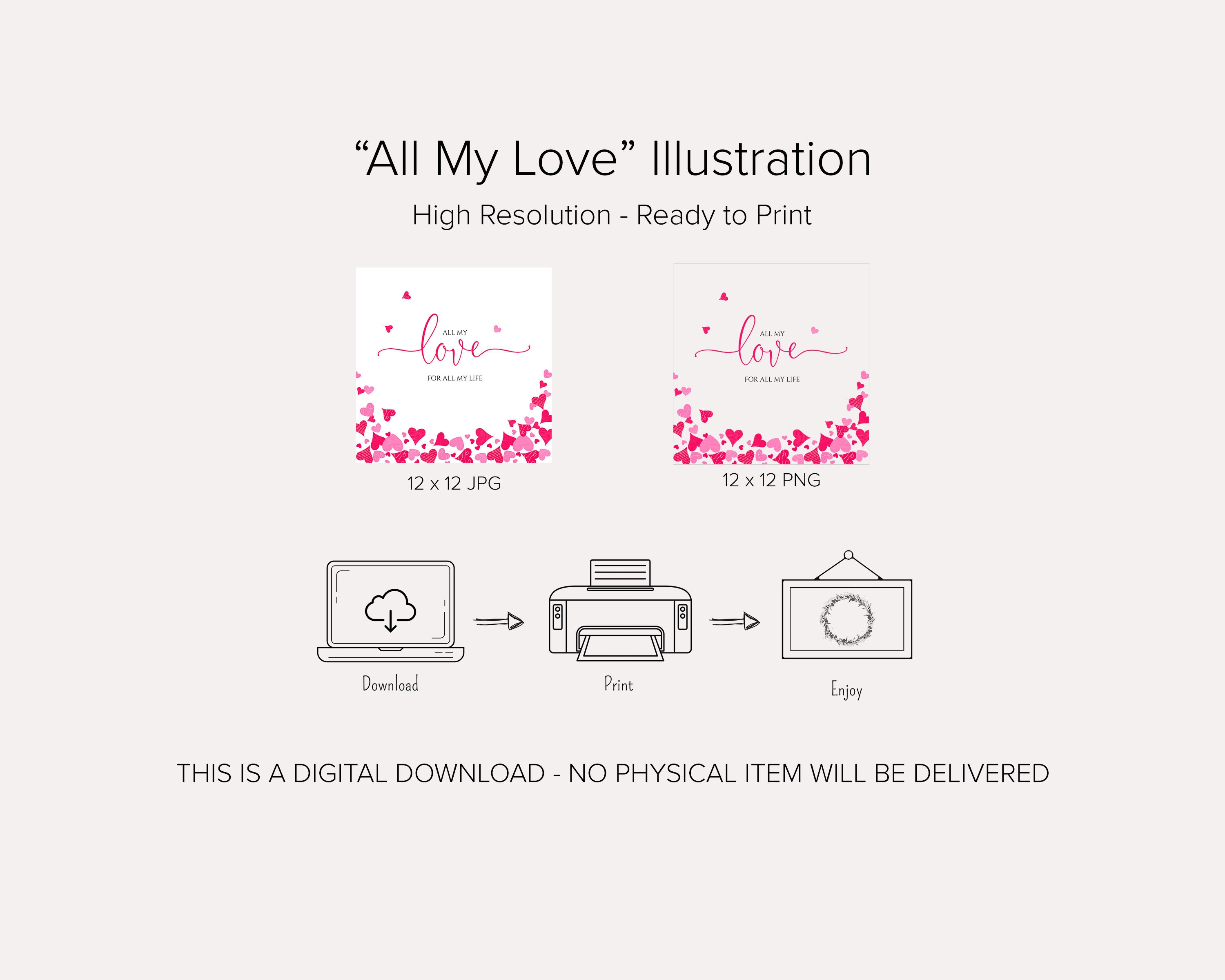 Love Wall Art, Love Printable, Valentines Day Wall Art, Valentines Day ...