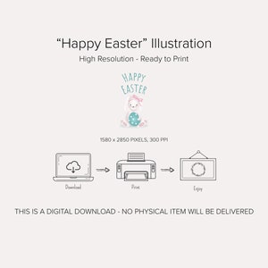 Easter Printable, Easter Bunny, Happy Easter image 3