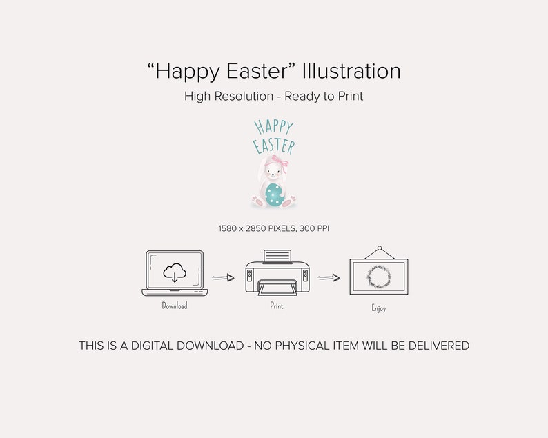 Easter Printable, Easter Bunny, Happy Easter image 3