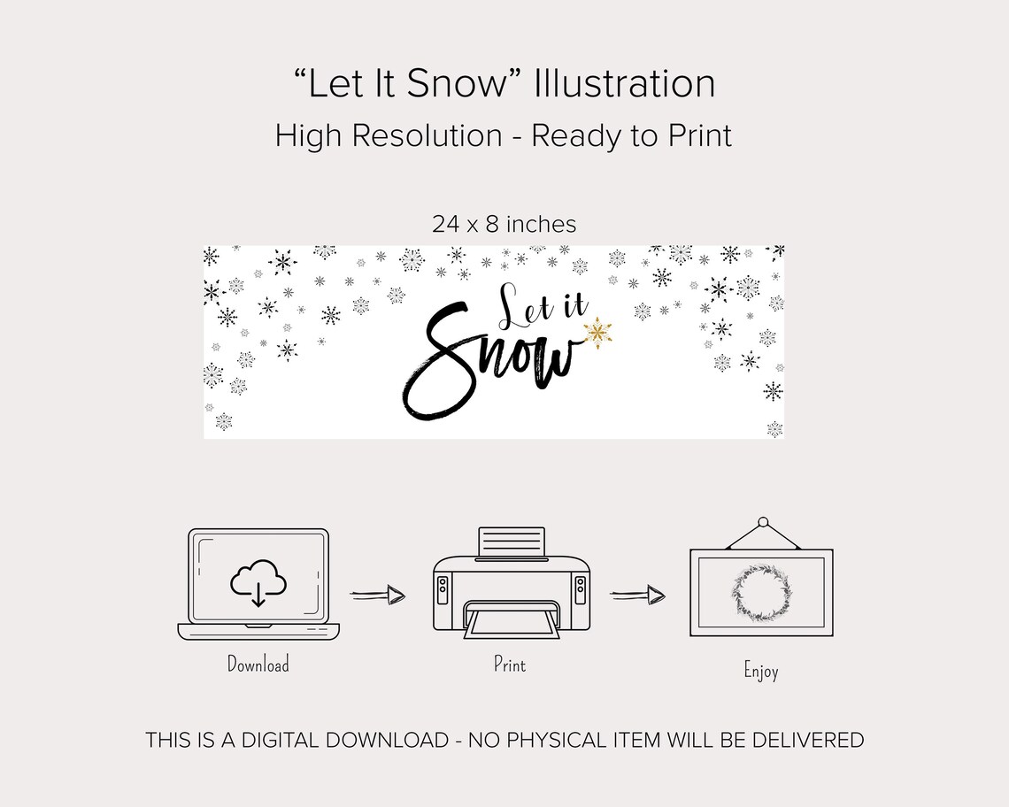 Let It Snow Printable Etsy Let It Snow Printable Etsy
