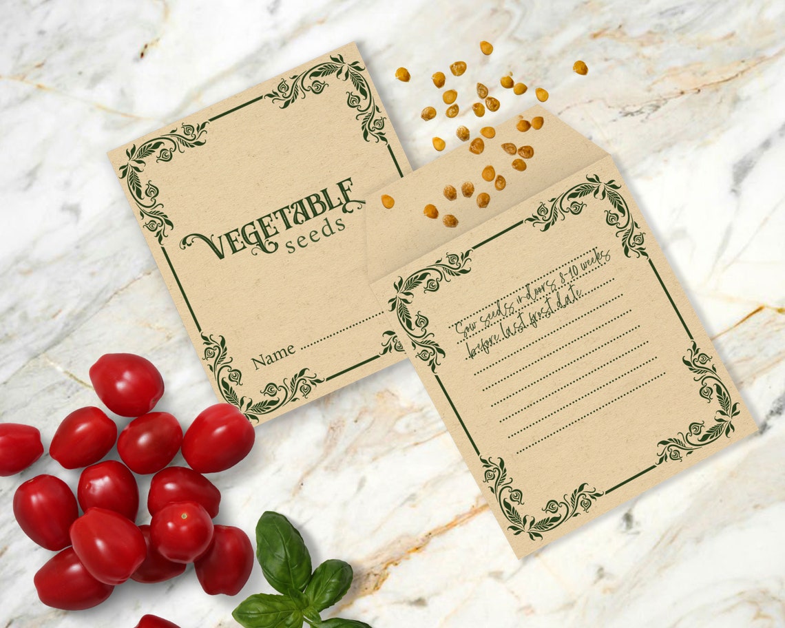 Printable Vegetable Seed Envelopes - Etsy