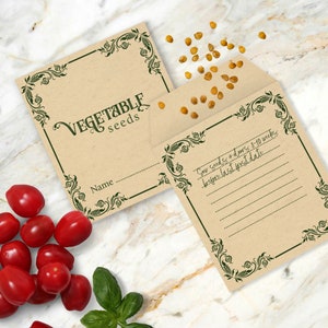 Printable Vegetable Seed Envelopes