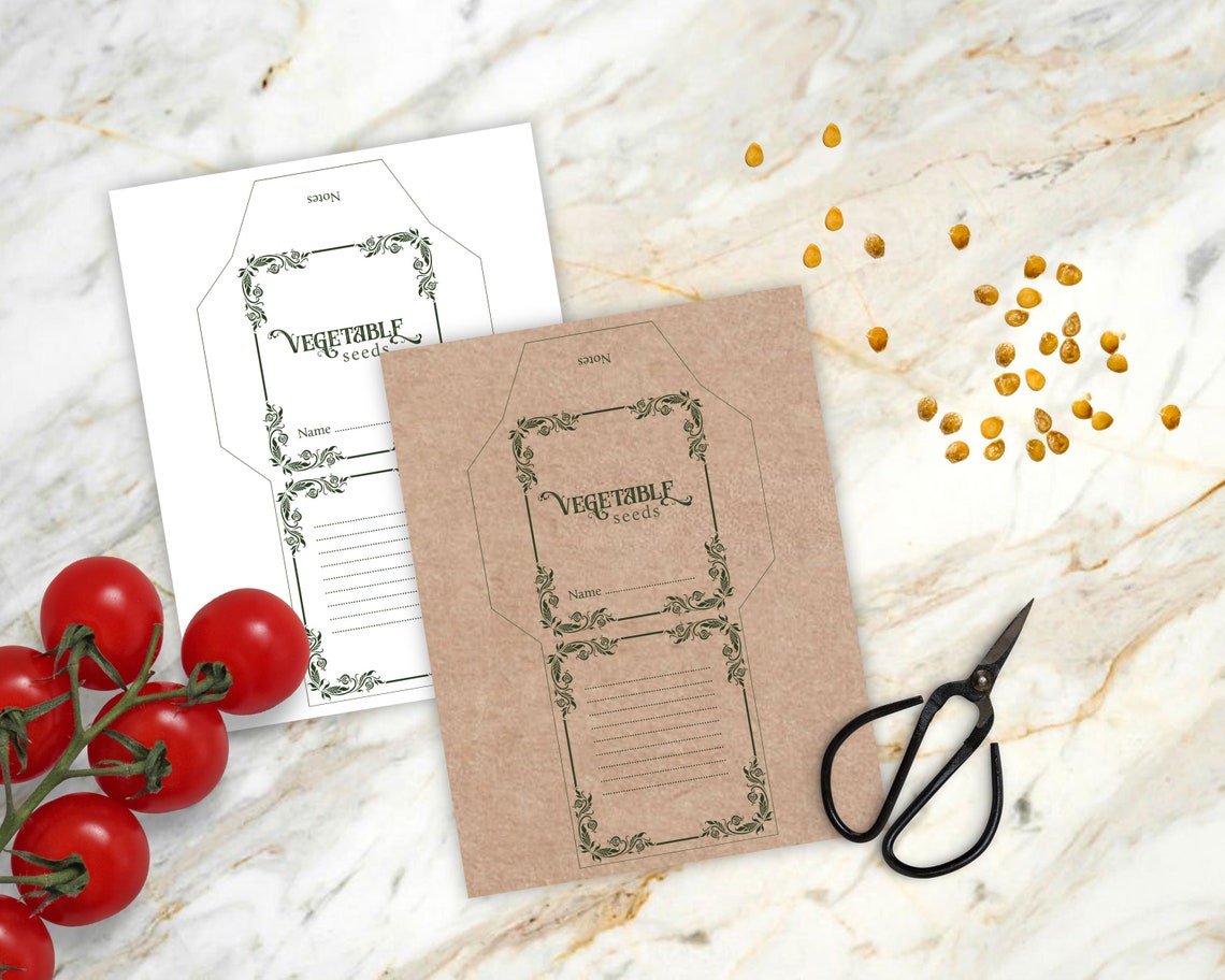 Printable Vegetable Seed Envelopes - Etsy