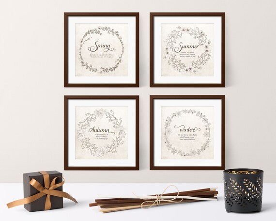 4 Seasons Printables Printable Wall Art DIY Wall Art - Etsy