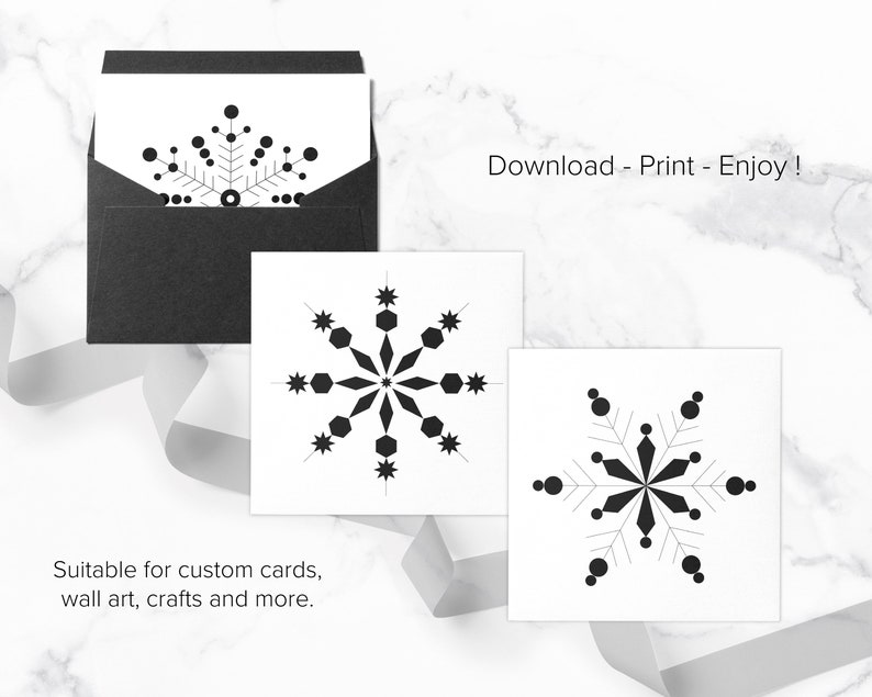 Christmas Snowflake, Snowflake Printable, Wall Art Decor, Snowflake ...