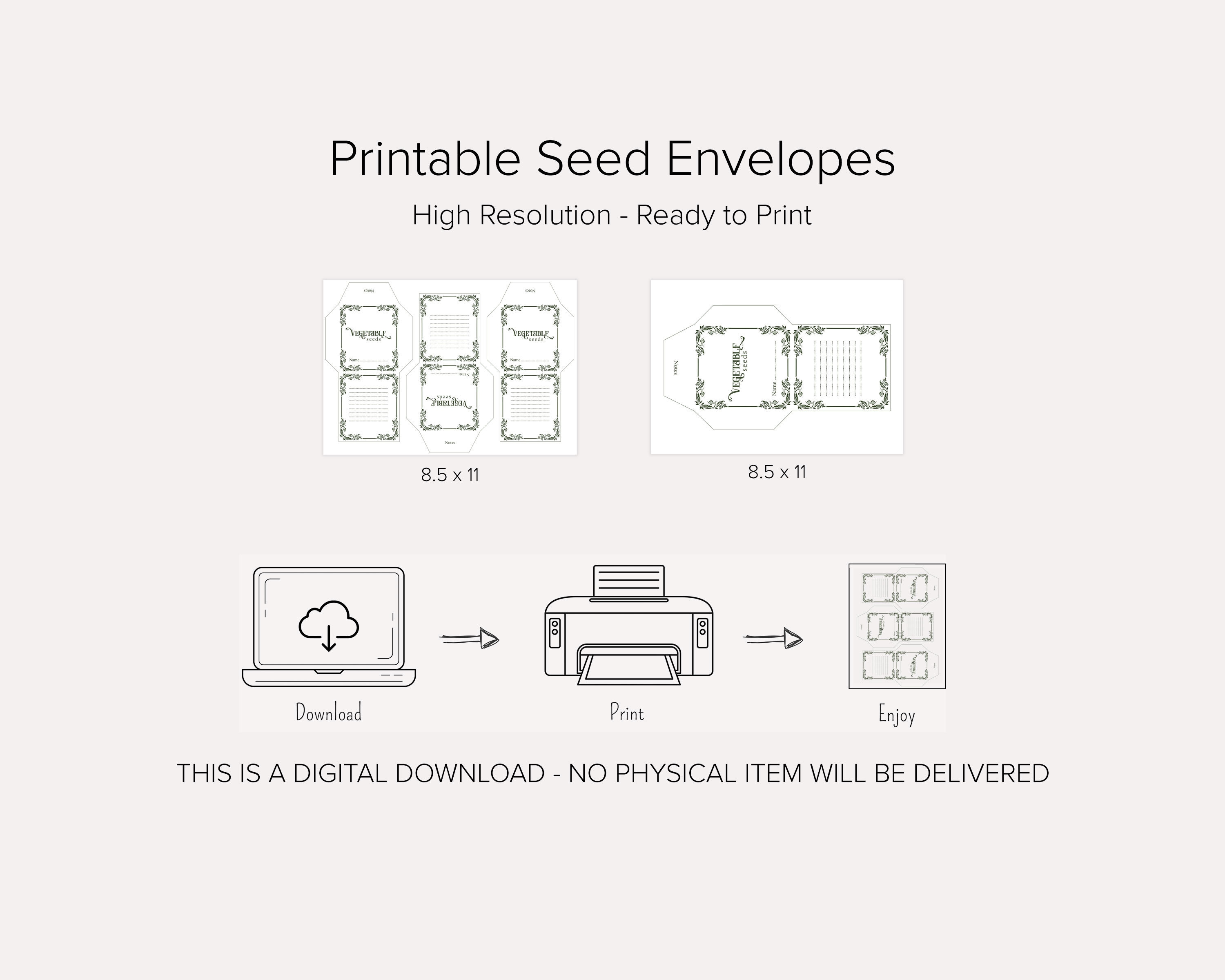 Printable Vegetable Seed Envelopes - Etsy