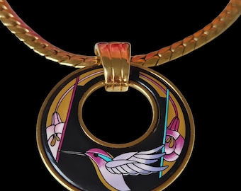 MICHAELA FREY TEAM ネックレス Vintage MICHAELA FREY Team Wien Enamel 24k Gold Plated