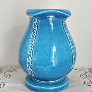 Handmade blue ceramic vase
