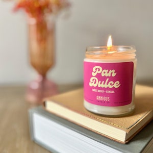Pan Dulce Soy Candle Sweet Bread Concha Mexican Inspired Scented Candles Latina Culture Modern Trendy Christmas Holiday Gift Idea Wood Wick
