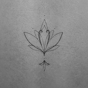 Fine Line Lotus Temporary Tattoo by Harmlessberry set of 3 - Etsy