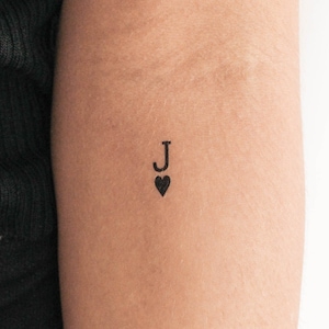 Zwarte Jack Of Hearts tijdelijke tattoo (set van 3)