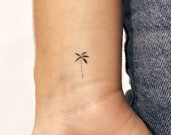 Tatuaje temporal de palmera pequeña (juego de 3)