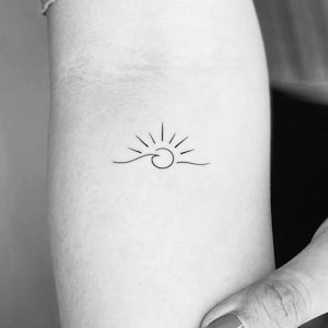 Wave Sunrise Temporary Tattoo (Set of 3)