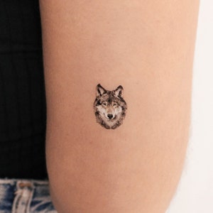 Wolf Portrait Temporary Tattoo (Set of 3)