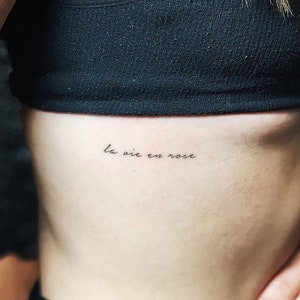 Tatuaje temporal La Vie En Rose (juego de 3)