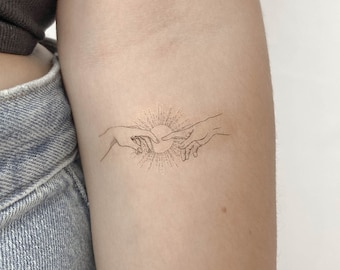 The Creation Hands and Sun Temporary Tattoo (Set of 3)