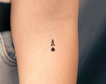 Tatuaje temporal del as de espadas (juego de 3)