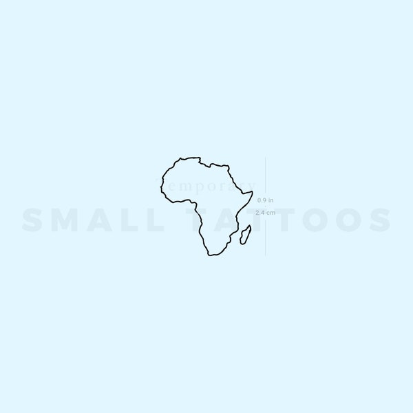 Tatouage temporaire de carte de l’Afrique (lot de 3)