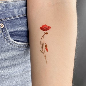 Poppy Temporary Tattoo By Lena Fedchenko (Set of 3)