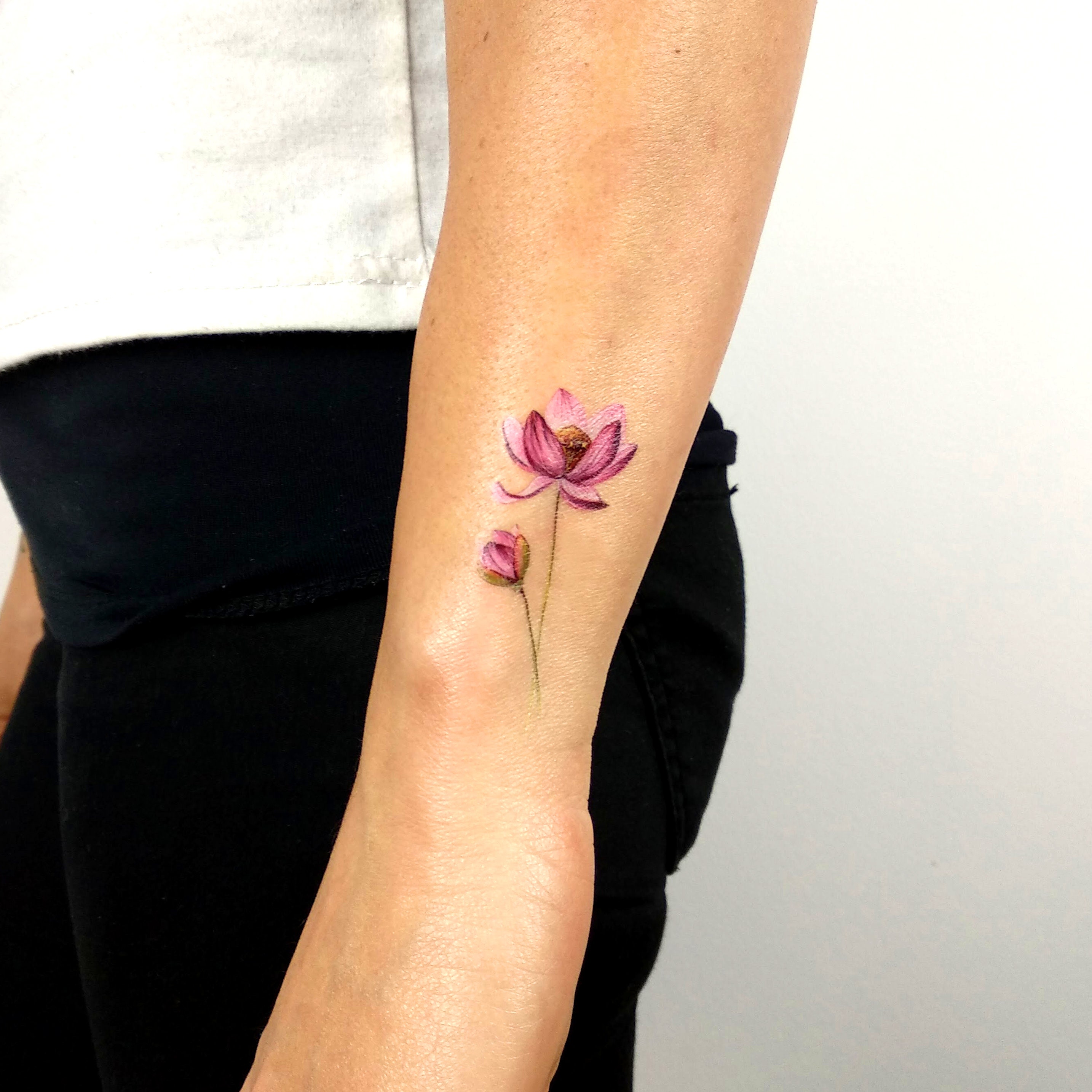 Lotus Wrist Tattoo 
