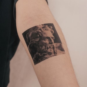 Bust of Neptune Temporary Tattoo (Set of 3)