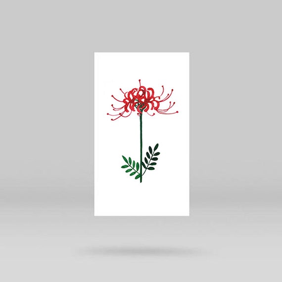 Red Spider Lily Temporary Tattoo By Zihee Set Of 3 Etsy Singapore