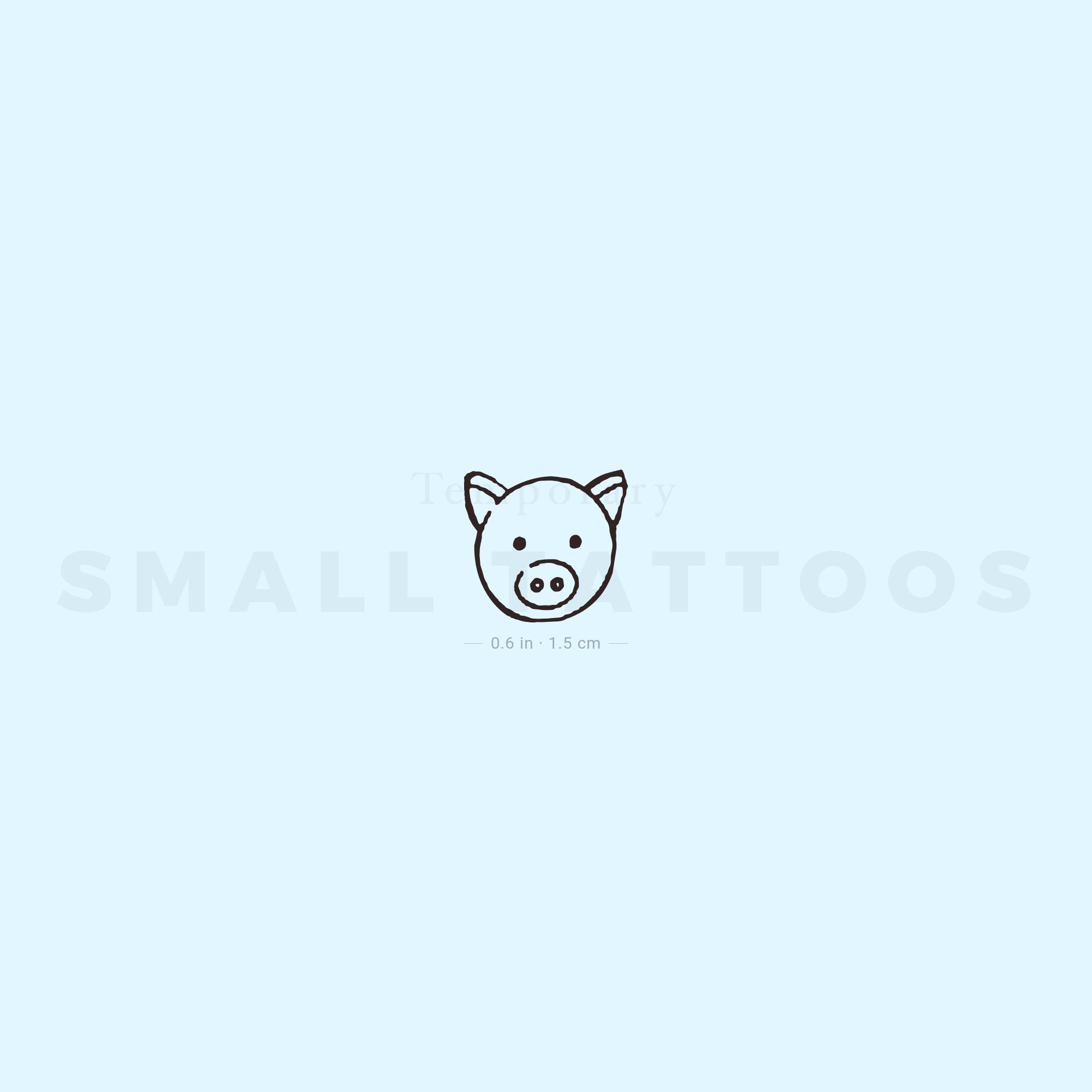 Small Pig Face Temporary Tattoo set of 3