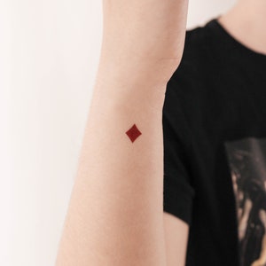 Tatouage temporaire en forme de carte avec diamants (Lot de 3)