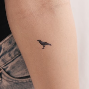 Small Raven Temporary Tattoo (Set of 3)