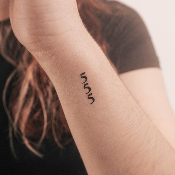 Vertical 555 Temporary Tattoo (set of 3) - Etsy