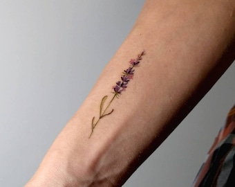 Lavender Temporary Tattoo By Lena Fedchenko (Set of 3)