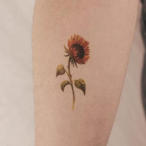 Sunflower Temporary Tattoo By Lena Fedchenko (Set of 3)