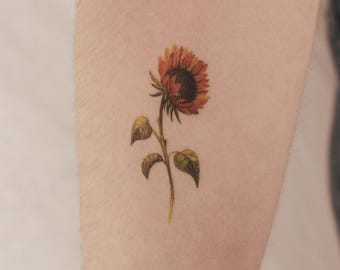Sunflower Temporary Tattoo By Lena Fedchenko (Set of 3)